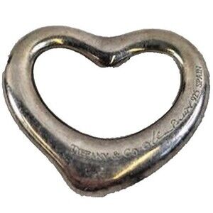 **Tiffany & Co. Elsa Peretti Open Heart Pendant Sterling Silver 925 4.46g Auth.